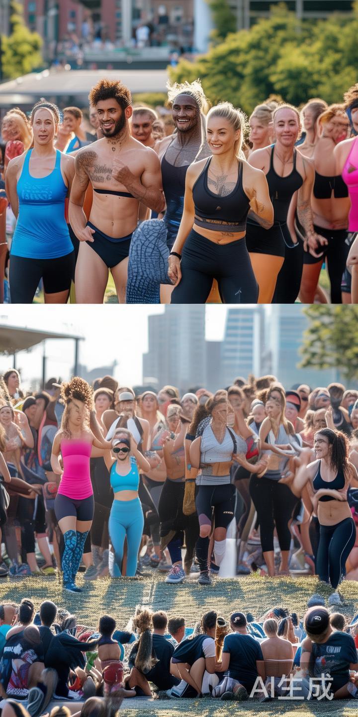 其次，体育人群作为“榜样”作用的发挥极为重要。体育